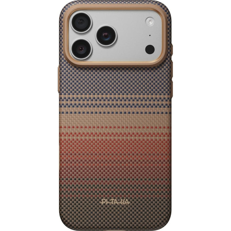 Aramid Handyhülle für iPhone 18 Pro Max / 17 Pro Max, PITAKA Ultra-Slim Case mit MagSafe, Braun und Schwarz mit Kevlar (1/11)