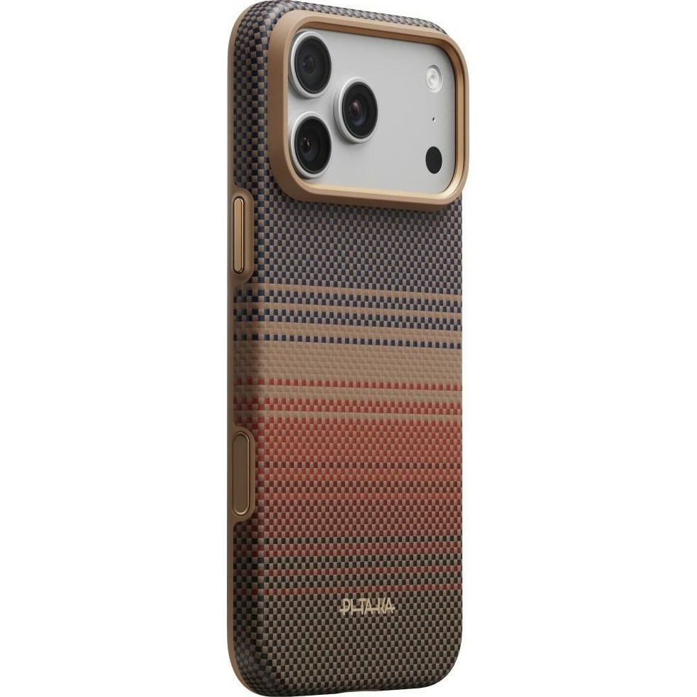 Aramid Handyhülle für iPhone 18 Pro Max / 17 Pro Max, PITAKA Ultra-Slim Case mit MagSafe, Braun und Schwarz mit Kevlar (9/11)