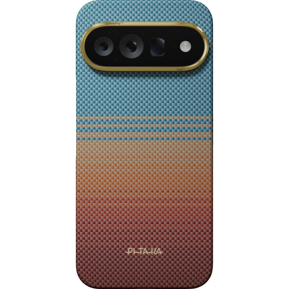 Aramid Handyhülle für Google Pixel 11, PITAKA Ultra-Slim Case mit MagSafe, Orange und Blau mit Kevlar (3/5)