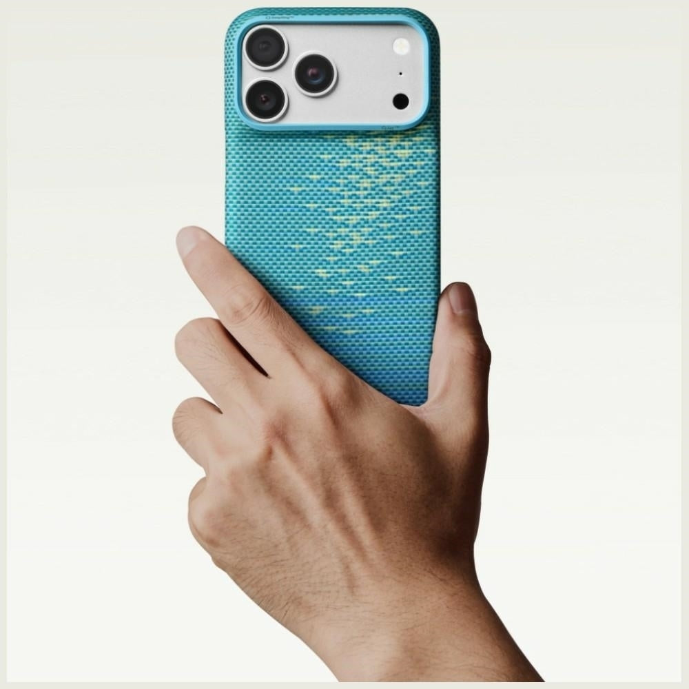 Aramid Handyhülle für iPhone 18 Pro / 17 Pro, PITAKA Ultra-Slim Case mit MagSafe, Blau und Grün mit Kevlar (7/12)