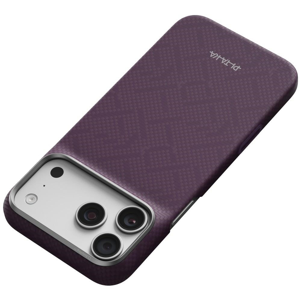 Aramid Handyhülle für iPhone 18 Pro Max / 17 Pro Max, PITAKA Edge Ultra-Slim Case PitaTap mit MagSafe, Violett mit Monogramm (5/7)