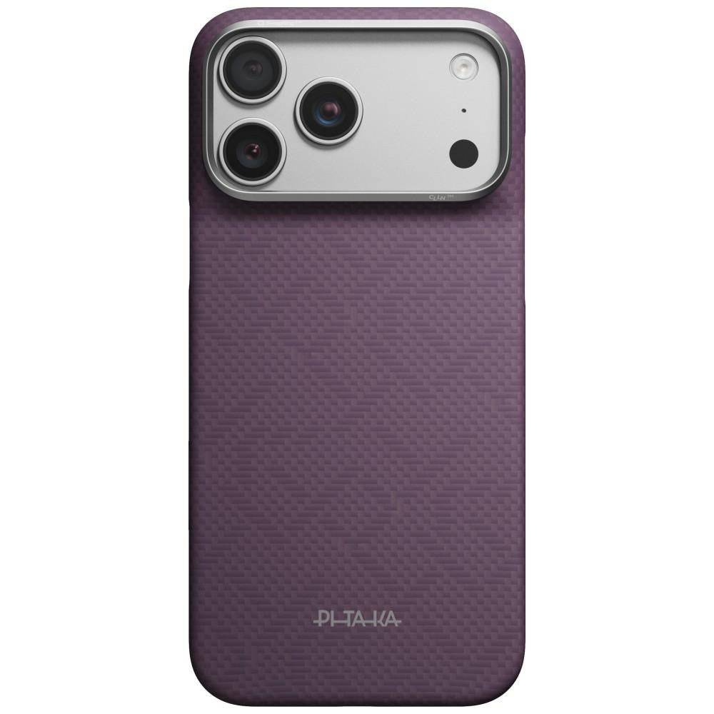 Aramid Handyhülle für iPhone 18 Pro Max / 17 Pro Max, PITAKA Edge Ultra-Slim Case PitaTap mit MagSafe, Violett mit Monogramm (1/7)