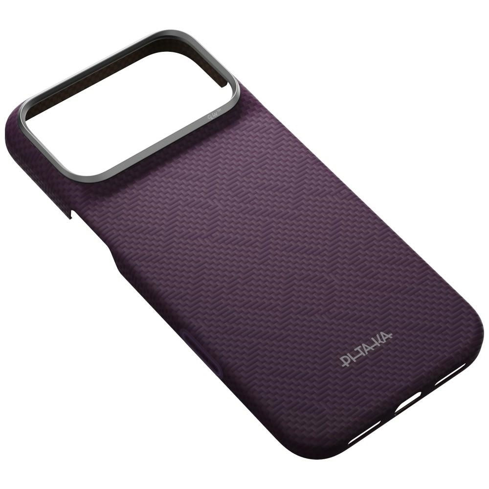 Aramid Handyhülle für iPhone 18 Pro Max / 17 Pro Max, PITAKA Edge Ultra-Slim Case PitaTap mit MagSafe, Violett mit Monogramm (7/7)