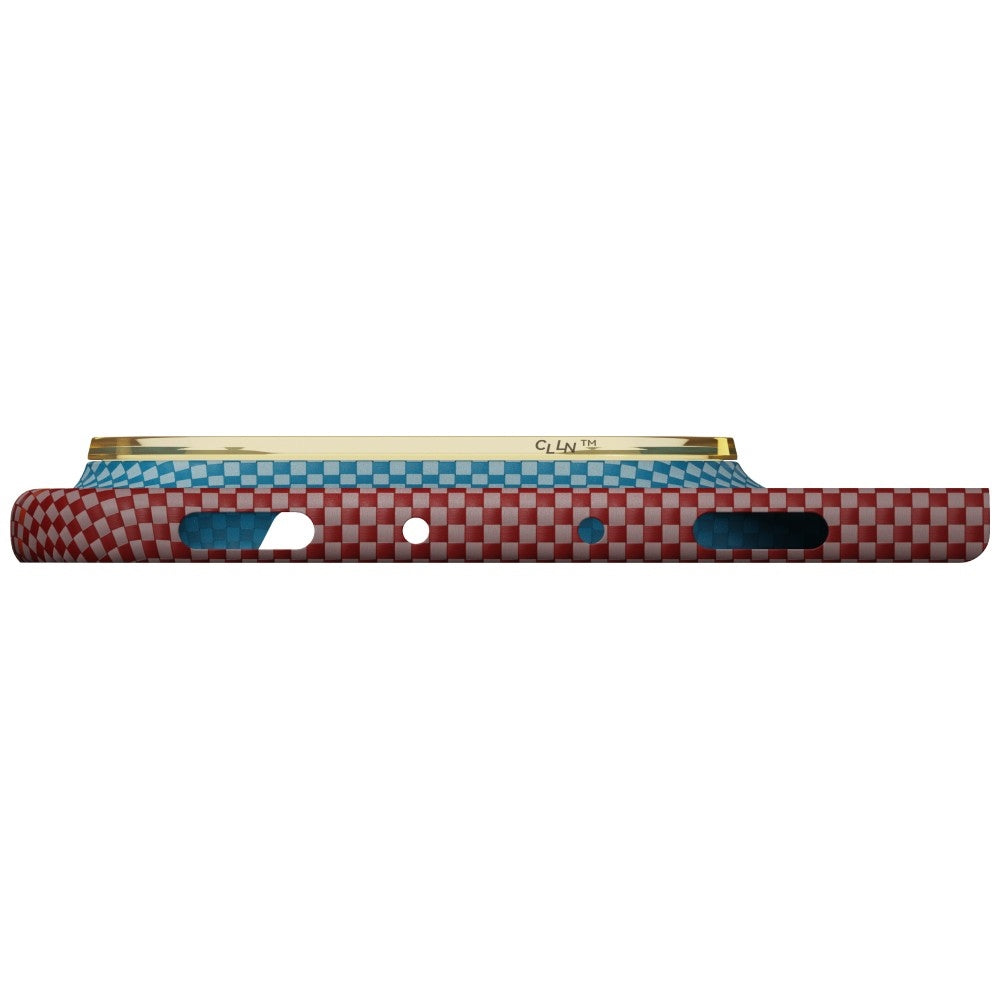 Aramid Handyhülle für iPhone Duo, PITAKA Edge Ultra-Slim Case PitaTap mit MagSafe, Orange und Blau mit Kevlar (12/14)