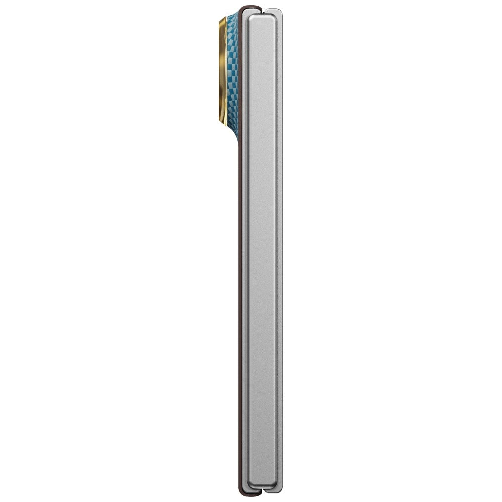Aramid Handyhülle für iPhone Duo, PITAKA Edge Ultra-Slim Case PitaTap mit MagSafe, Orange und Blau mit Kevlar (9/14)