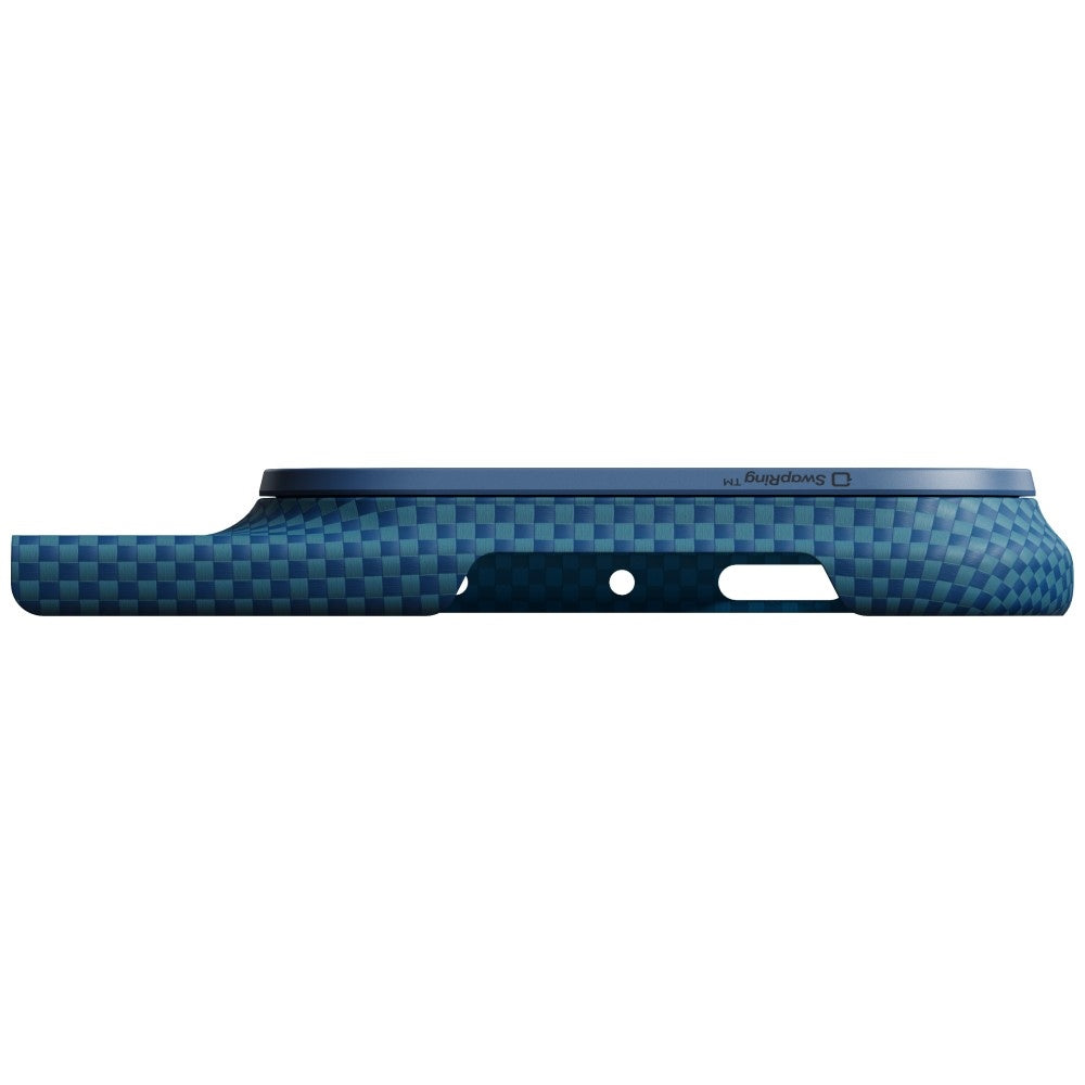 Aramid Handyhülle für iPhone Duo, PITAKA Edge Ultra-Slim Case PitaTap mit MagSafe, Blau und Rot mit Kevlar (12/13)