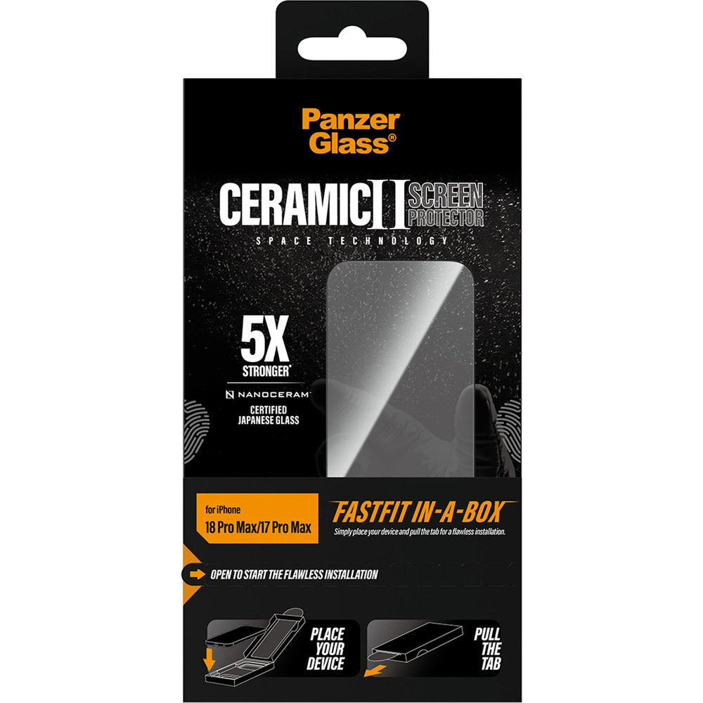 Gehärtetes Glas für iPhone 18 Pro Max / 17 Pro Max, PanzerGlass Ceramic Screen Protector aus Keramik mit FastFit-Applikator (3/6)