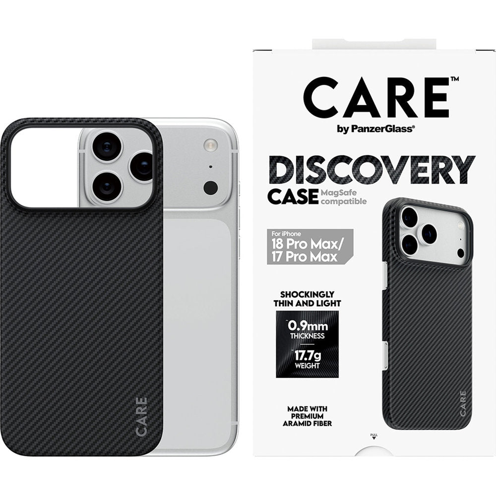 Handyhülle aus Aramid PanzerGlass CARE Discovery Case mit MagSafe für iPhone 18 Pro Max / 17 Pro Max, Schwarz-Grau (2/6)