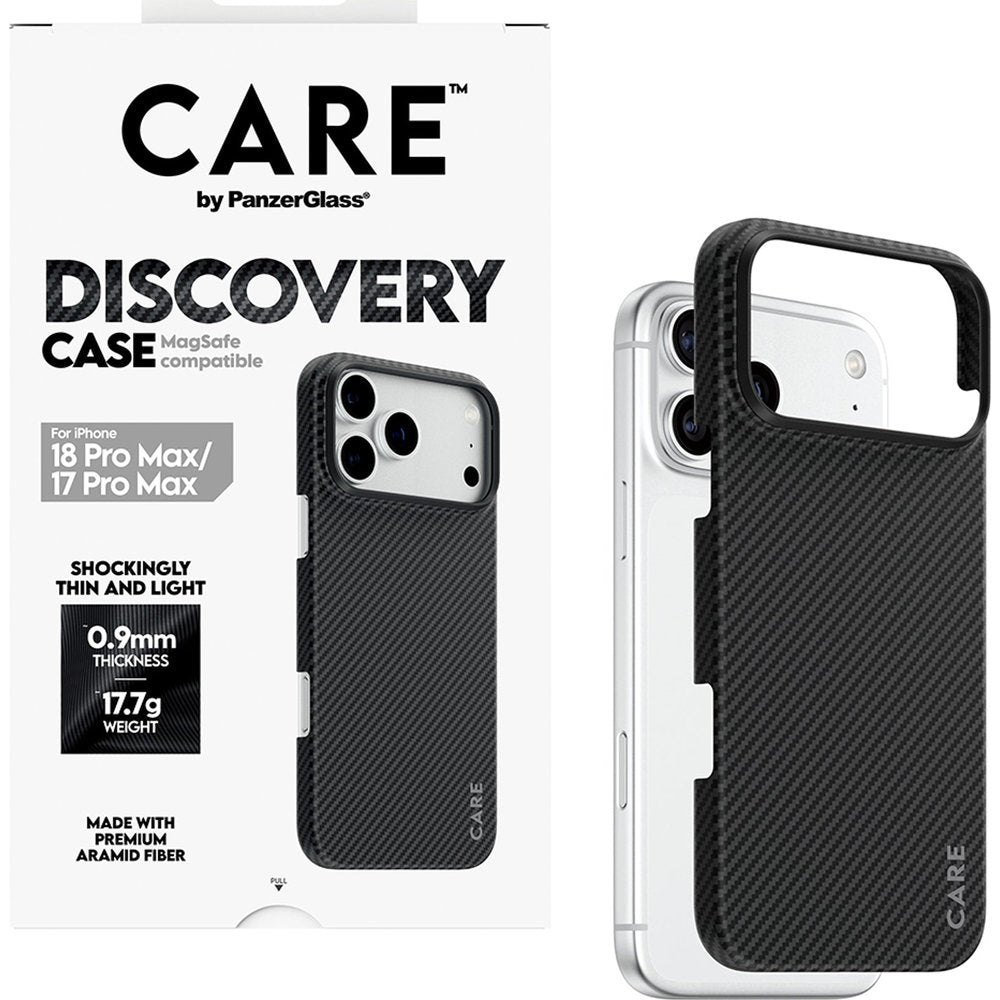 Handyhülle aus Aramid PanzerGlass CARE Discovery Case mit MagSafe für iPhone 18 Pro Max / 17 Pro Max, Schwarz-Grau (5/6)