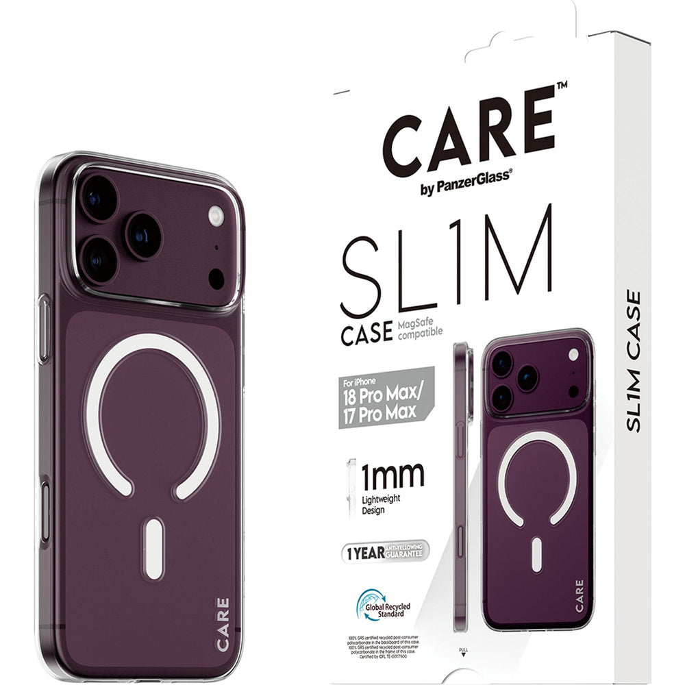 Handyhülle für iPhone 18 Pro Max / 17 Pro Max, CARE by PanzerGlass SL1M mit MagSafe, Transparent (6/6)