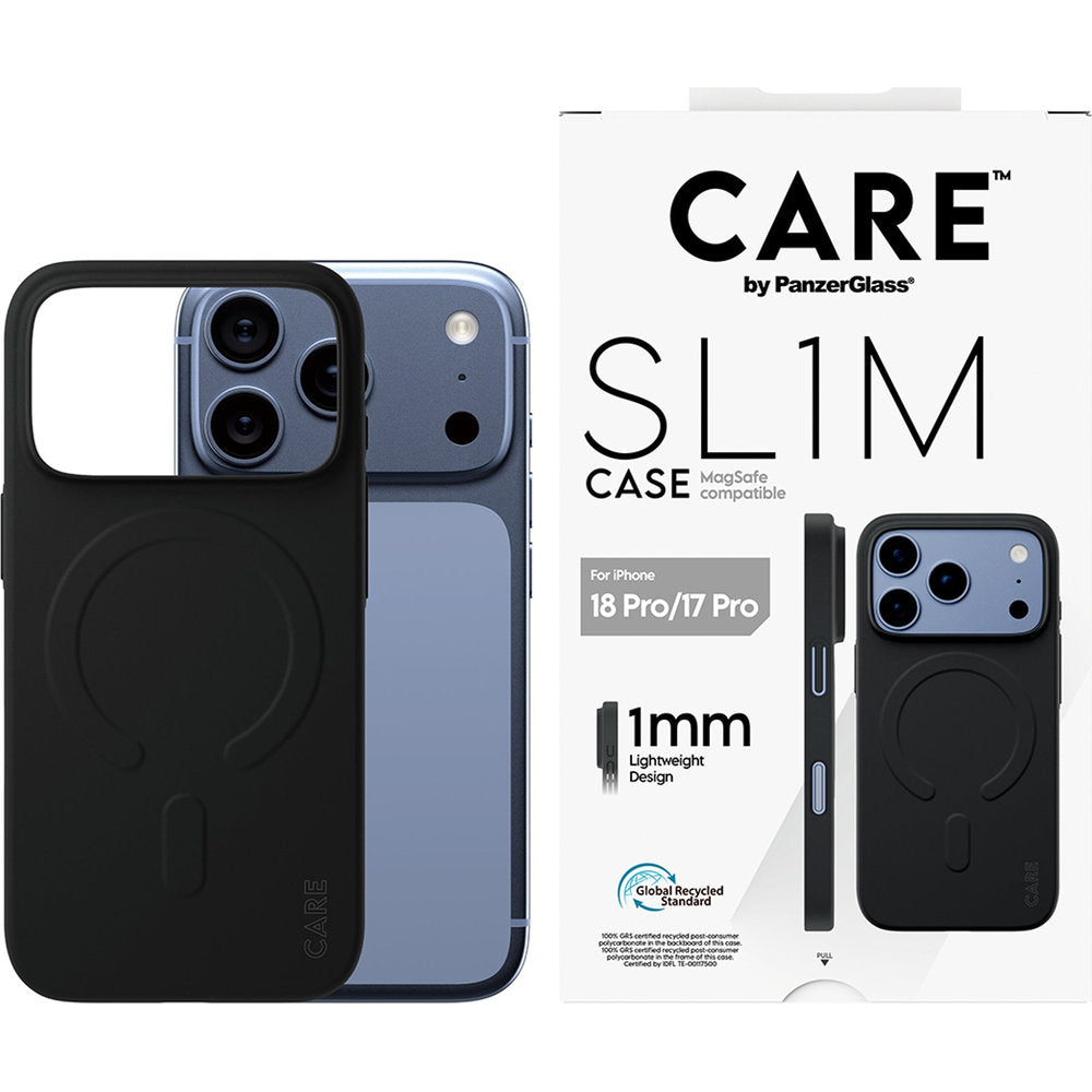 Handyhülle für iPhone 18 Pro / 17 Pro, CARE by PanzerGlass SL1M mit MagSafe, Schwarz (2/6)