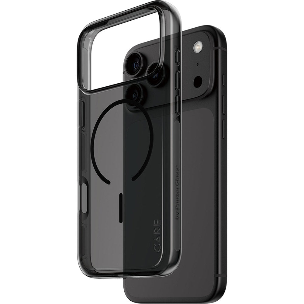 Handyhülle für iPhone 18 Pro Max / 17 Pro Max, CARE by PanzerGlass Smokey Case mit MagSafe, Rauchschwarz (1/6)