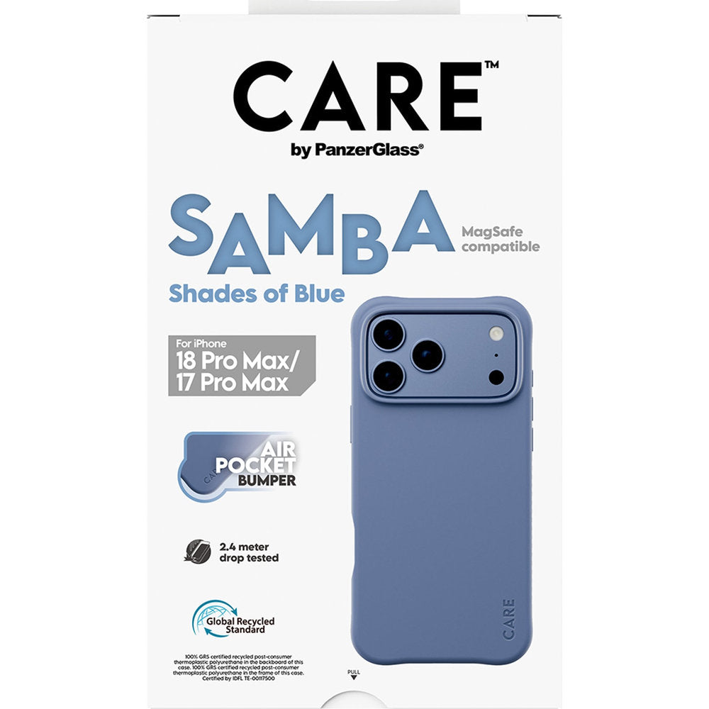 Handyhülle für iPhone 18 Pro Max / 17 Pro Max, CARE by PanzerGlass Samba Case mit MagSafe, Blau (3/6)