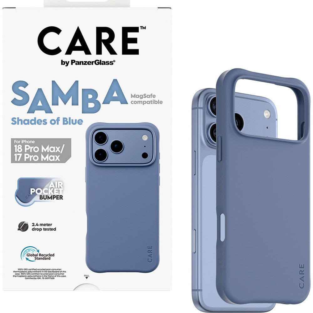 Handyhülle für iPhone 18 Pro Max / 17 Pro Max, CARE by PanzerGlass Samba Case mit MagSafe, Blau (5/6)