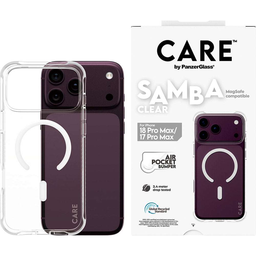 Handyhülle für iPhone 18 Pro Max / 17 Pro Max, CARE by PanzerGlass Samba Case mit MagSafe, Transparent (2/6)