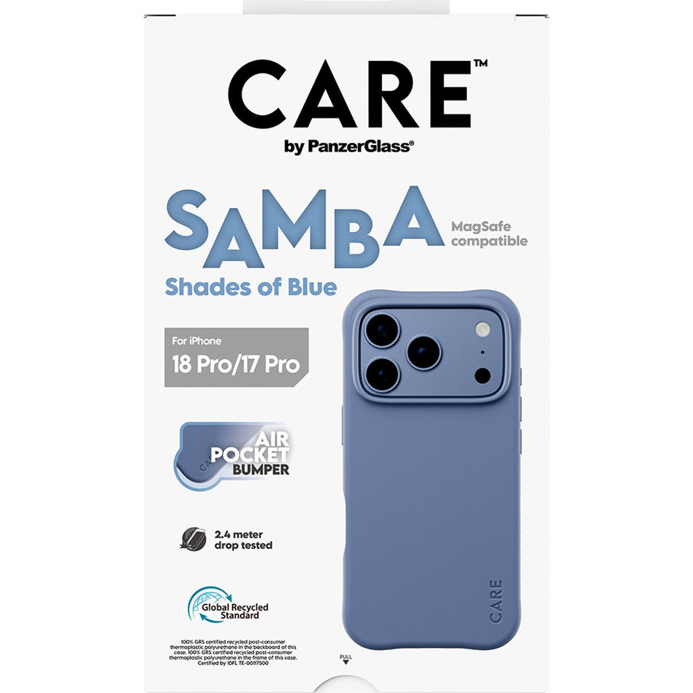 Handyhülle für iPhone 18 Pro / 17 Pro, CARE by PanzerGlass Samba Case mit MagSafe, Blau (3/6)