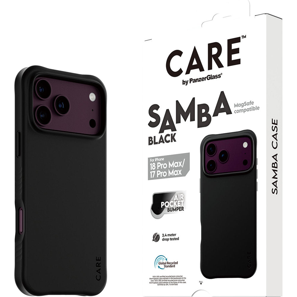Handyhülle für iPhone 18 Pro Max / 17 Pro Max, CARE by PanzerGlass Samba Case mit MagSafe, Schwarz (5/6)