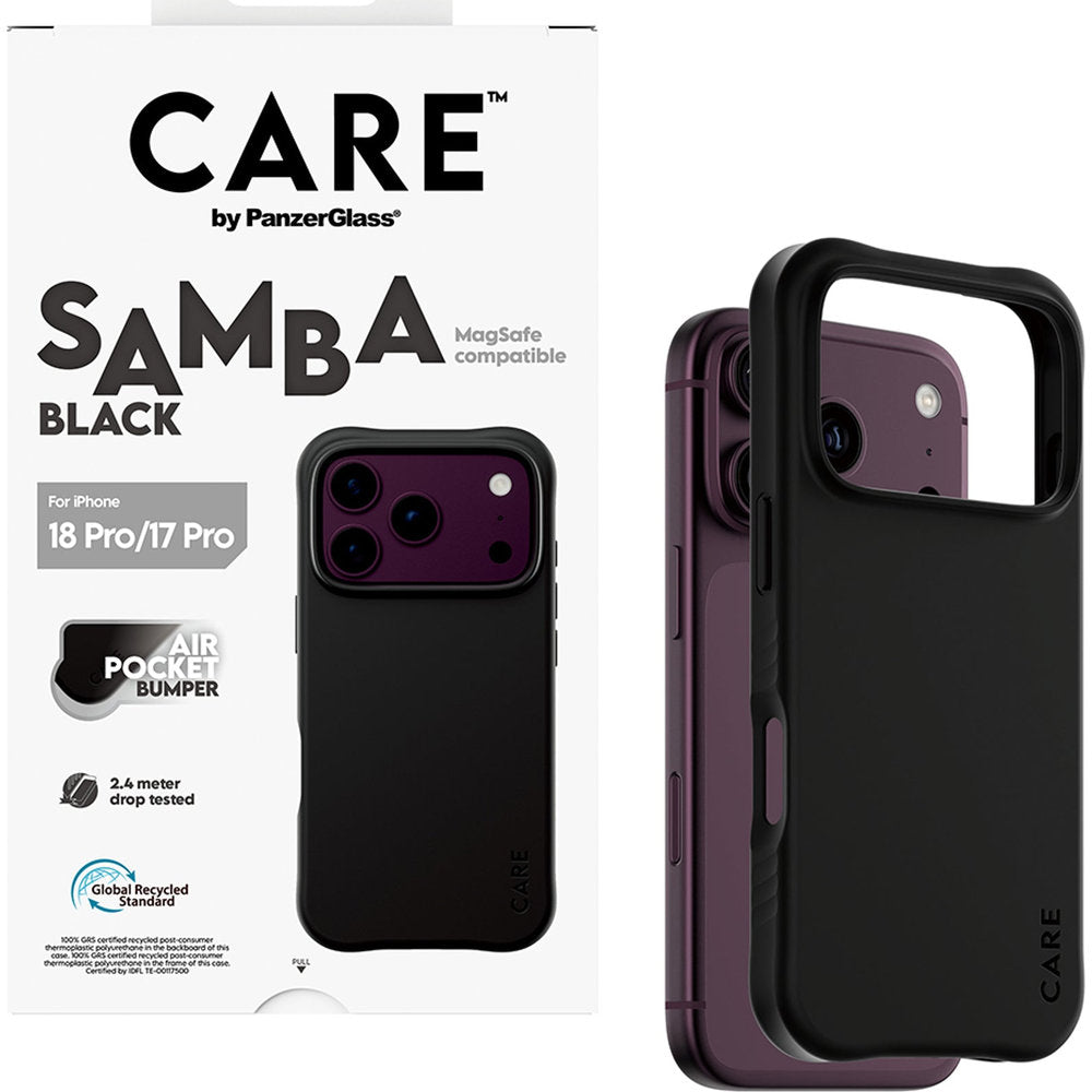 Handyhülle für iPhone 18 Pro / 17 Pro, CARE by PanzerGlass Samba Case mit MagSafe, Schwarz (5/6)