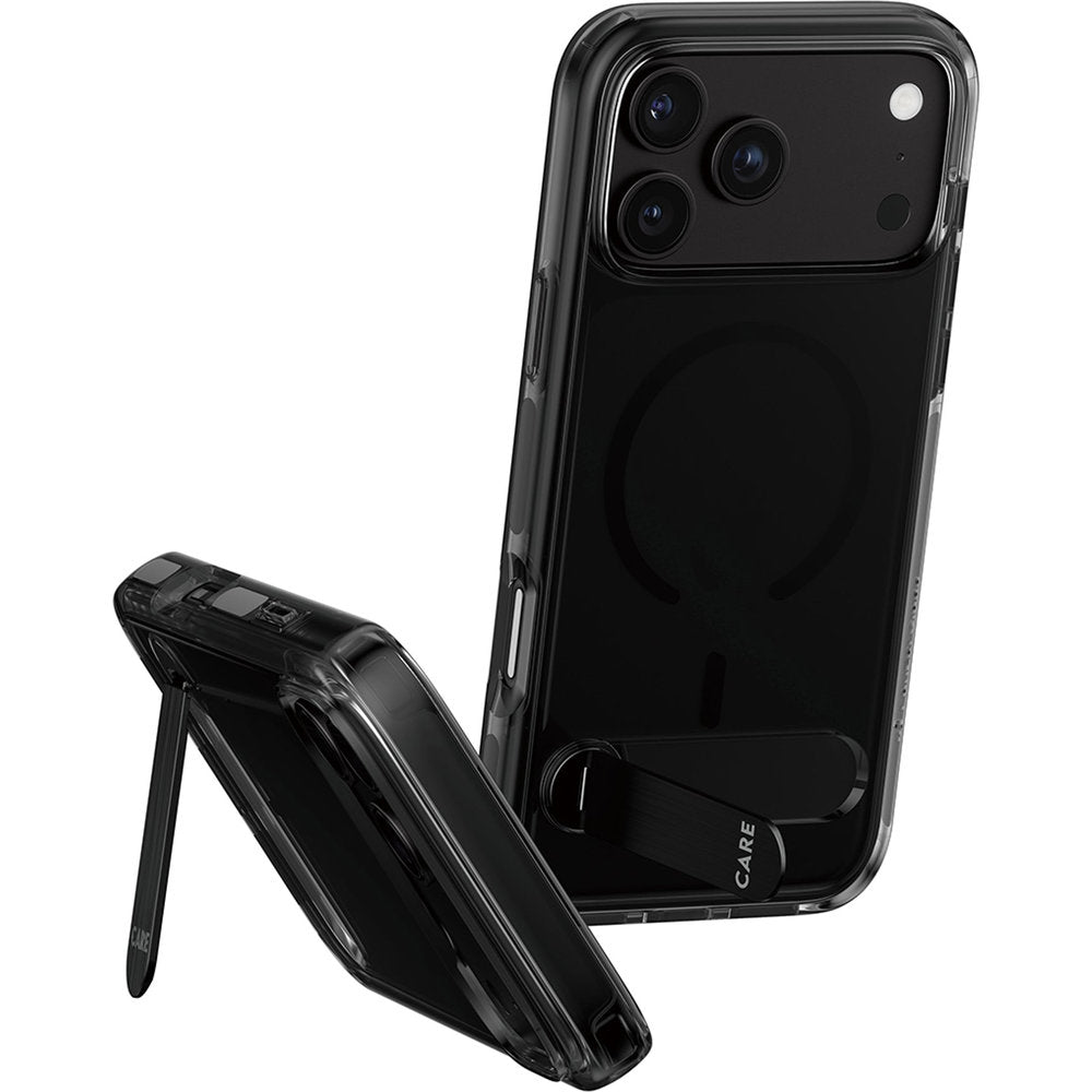 Handyhülle mit Ständer für iPhone 18 Pro Max / 17 Pro Max, PanzerGlass Smokey Kickstand mit MagSafe, Rauchschwarz (1/7)