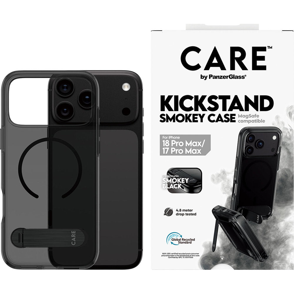 Handyhülle mit Ständer für iPhone 18 Pro Max / 17 Pro Max, PanzerGlass Smokey Kickstand mit MagSafe, Rauchschwarz (2/7)