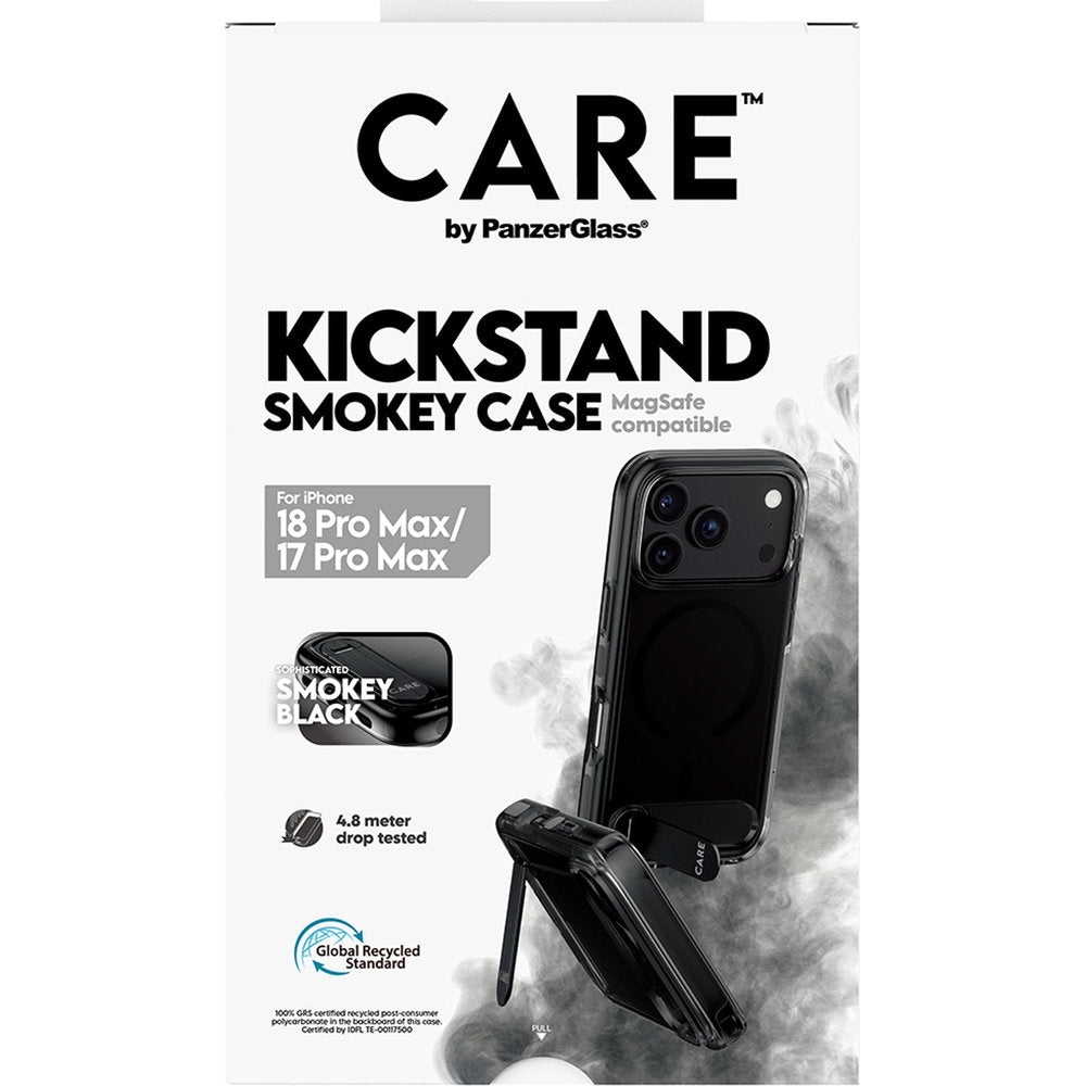 Handyhülle mit Ständer für iPhone 18 Pro Max / 17 Pro Max, PanzerGlass Smokey Kickstand mit MagSafe, Rauchschwarz (3/7)