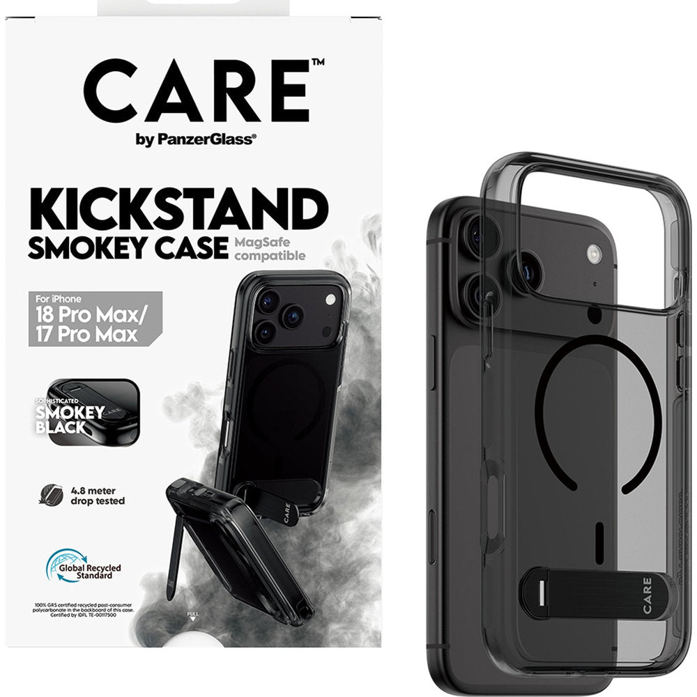 Handyhülle mit Ständer für iPhone 18 Pro Max / 17 Pro Max, PanzerGlass Smokey Kickstand mit MagSafe, Rauchschwarz (6/7)