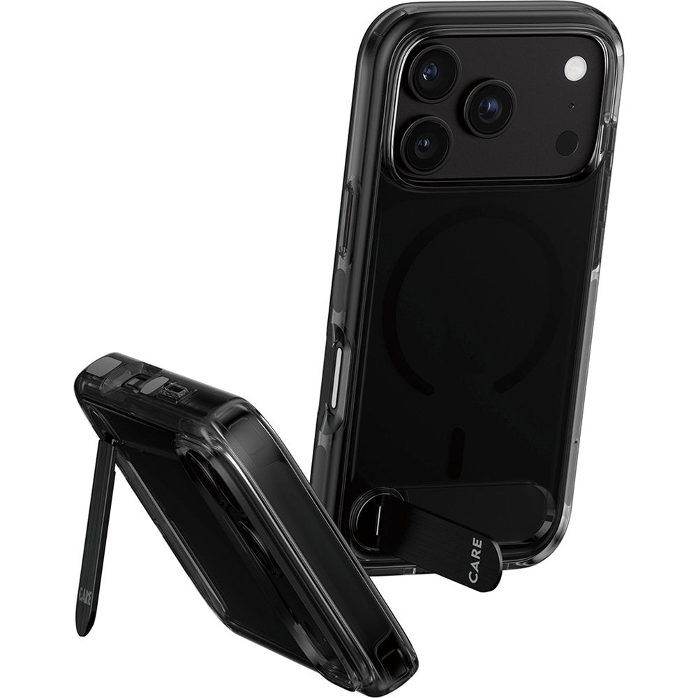 Handyhülle mit Ständer für iPhone 18 Pro / 17 Pro, PanzerGlass Smokey Kickstand mit MagSafe, Rauchschwarz (1/7)