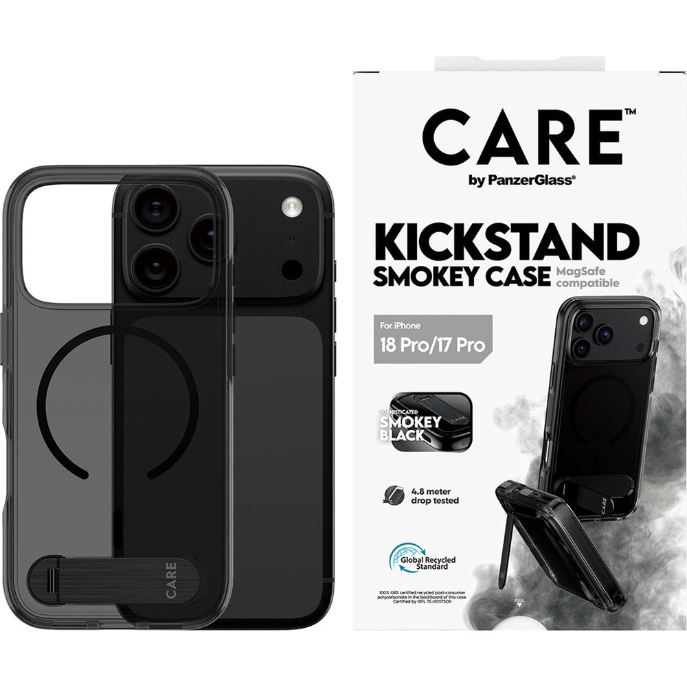 Handyhülle mit Ständer für iPhone 18 Pro / 17 Pro, PanzerGlass Smokey Kickstand mit MagSafe, Rauchschwarz (2/7)