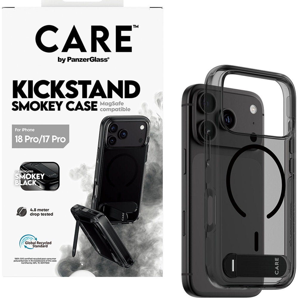 Handyhülle mit Ständer für iPhone 18 Pro / 17 Pro, PanzerGlass Smokey Kickstand mit MagSafe, Rauchschwarz (6/7)