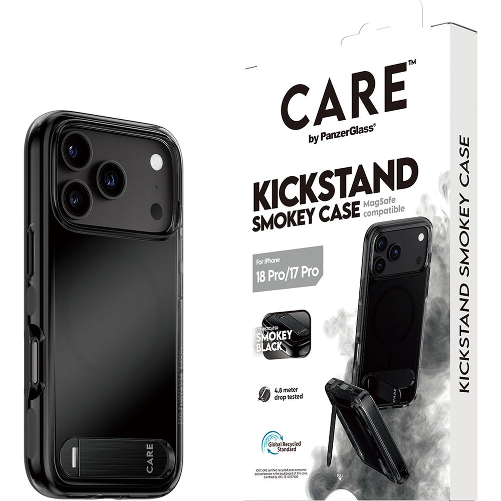 Handyhülle mit Ständer für iPhone 18 Pro / 17 Pro, PanzerGlass Smokey Kickstand mit MagSafe, Rauchschwarz (7/7)