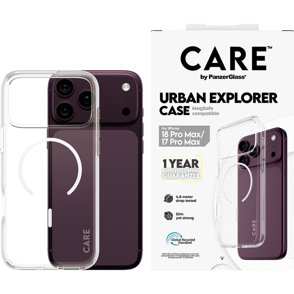 Handyhülle für iPhone 18 Pro Max / 17 Pro Max, CARE by PanzerGlass Urban Explorer Case mit MagSafe, Transparent-Weiß (2/6)