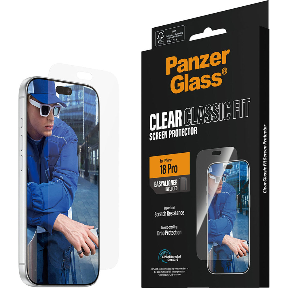 Gehärtetes Glas mit Applikator für iPhone 18 Pro, PanzerGlass Classic Fit EasyAligner (6/6)
