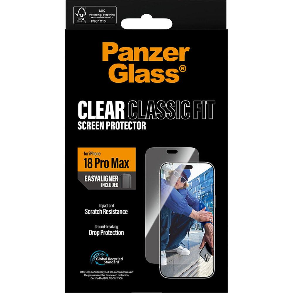 Gehärtetes Glas mit Applikator für iPhone 18 Pro Max, PanzerGlass Classic Fit EasyAligner (3/6)