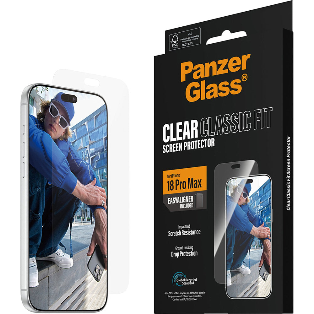 Gehärtetes Glas mit Applikator für iPhone 18 Pro Max, PanzerGlass Classic Fit EasyAligner (6/6)