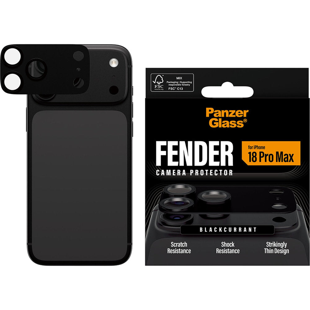 Gehärtetes Glas für die Kamera PanzerGlass Fender Camera Protector für iPhone 18 Pro Max, Schwarz (4/6)