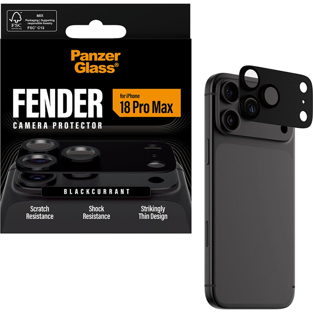 Gehärtetes Glas für die Kamera PanzerGlass Fender Camera Protector für iPhone 18 Pro Max, Schwarz (6/6)