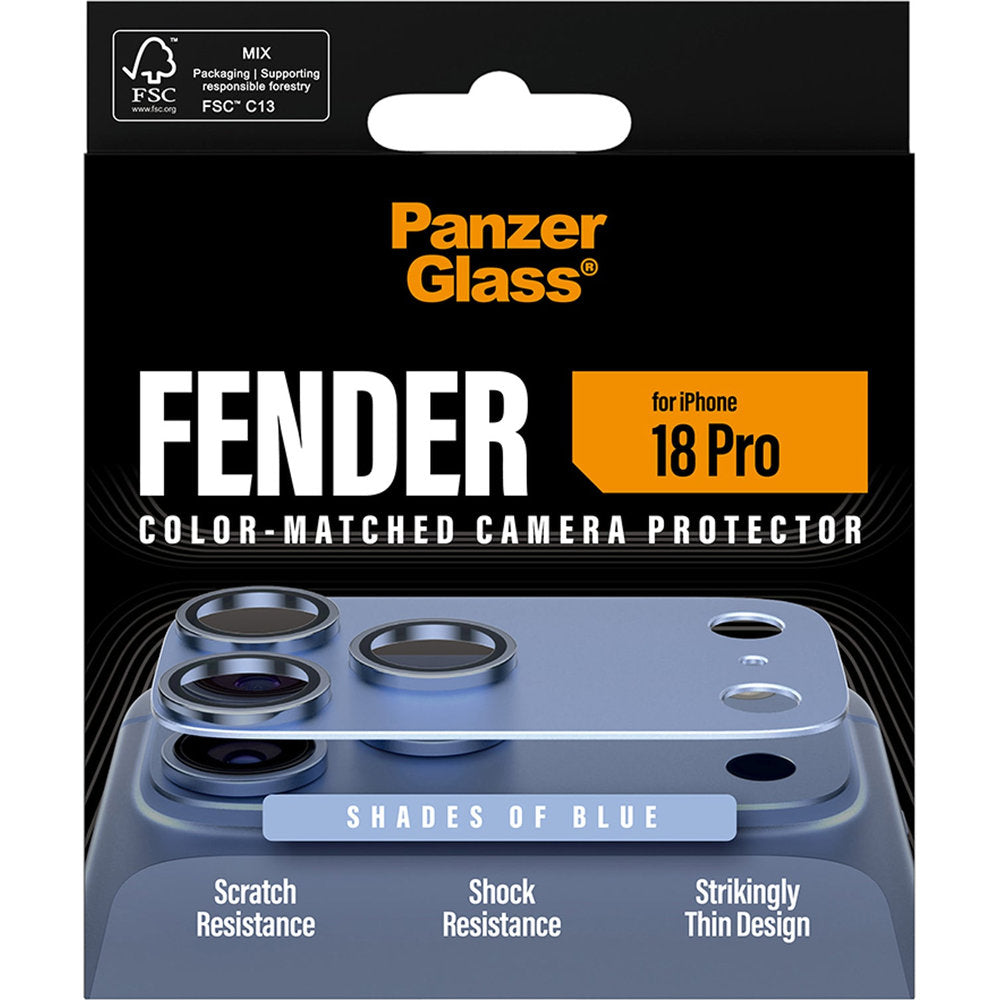 Gehärtetes Glas für die Kamera PanzerGlass Fender Camera Protector für iPhone 18 Pro, Blau (3/6)