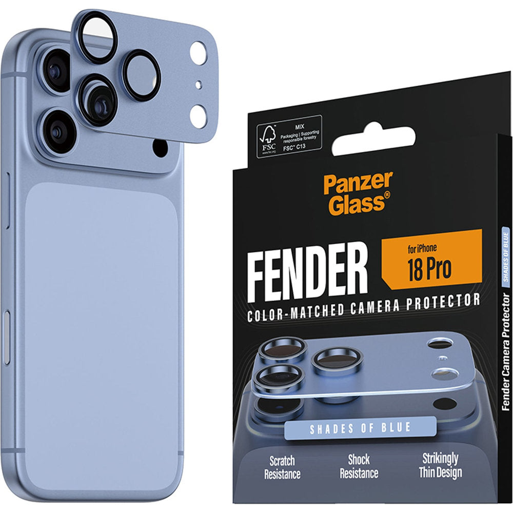Gehärtetes Glas für die Kamera PanzerGlass Fender Camera Protector für iPhone 18 Pro, Blau (6/6)