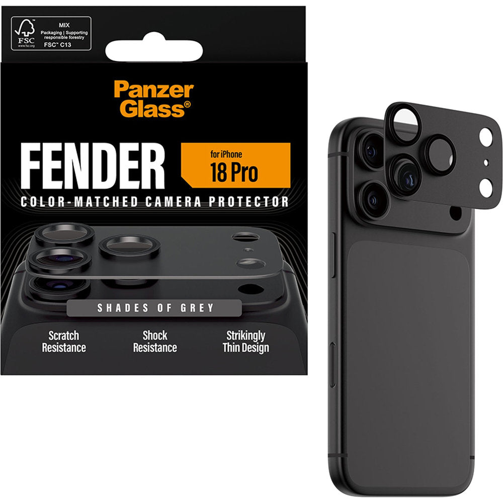 Gehärtetes Glas für die Kamera PanzerGlass Fender Camera Protector für iPhone 18 Pro, Dunkelgrau (5/6)