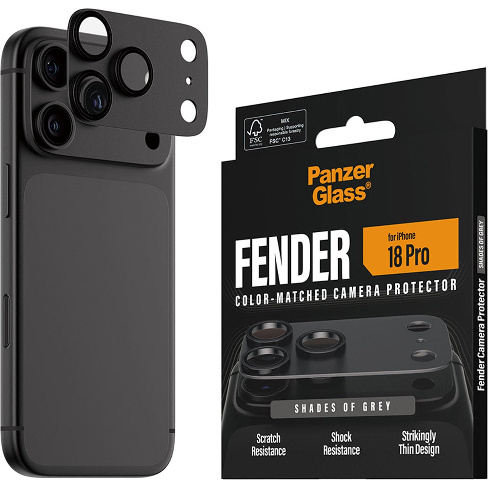 Gehärtetes Glas für die Kamera PanzerGlass Fender Camera Protector für iPhone 18 Pro, Dunkelgrau (6/6)