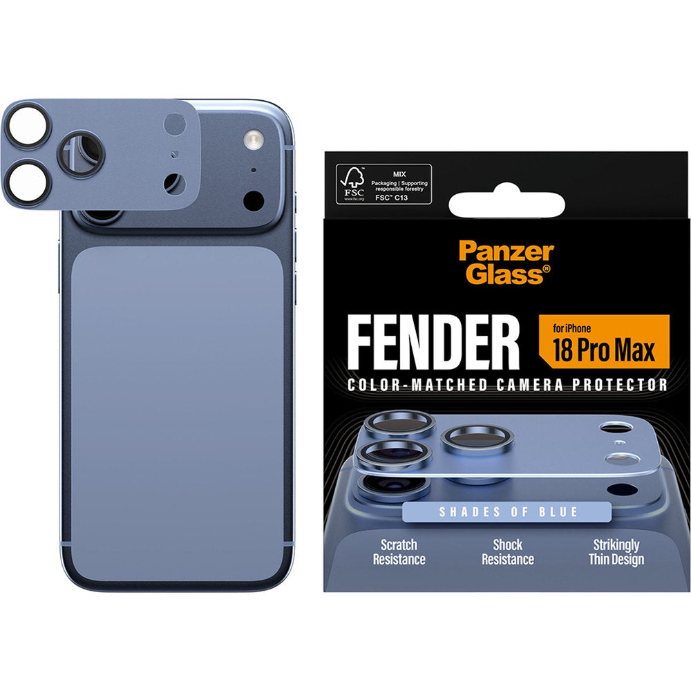 Gehärtetes Glas für die Kamera PanzerGlass Fender Camera Protector für iPhone 18 Pro Max, Blau (2/6)