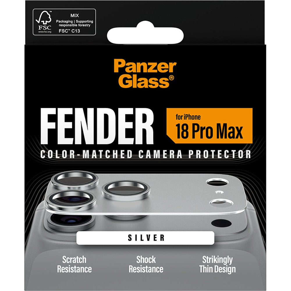 Gehärtetes Glas für die Kamera PanzerGlass Fender Camera Protector für iPhone 18 Pro Max, Silbern (3/6)