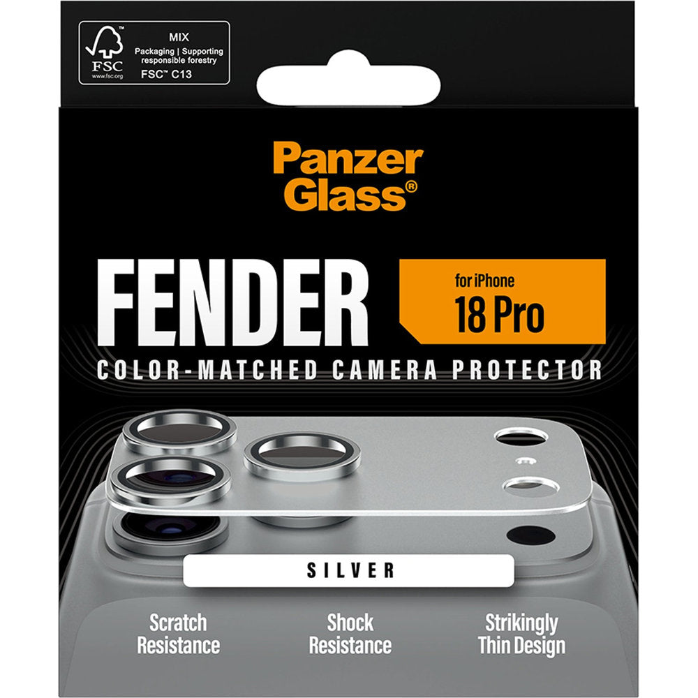 Gehärtetes Glas für die Kamera PanzerGlass Fender Camera Protector für iPhone 18 Pro, Silbern (3/6)
