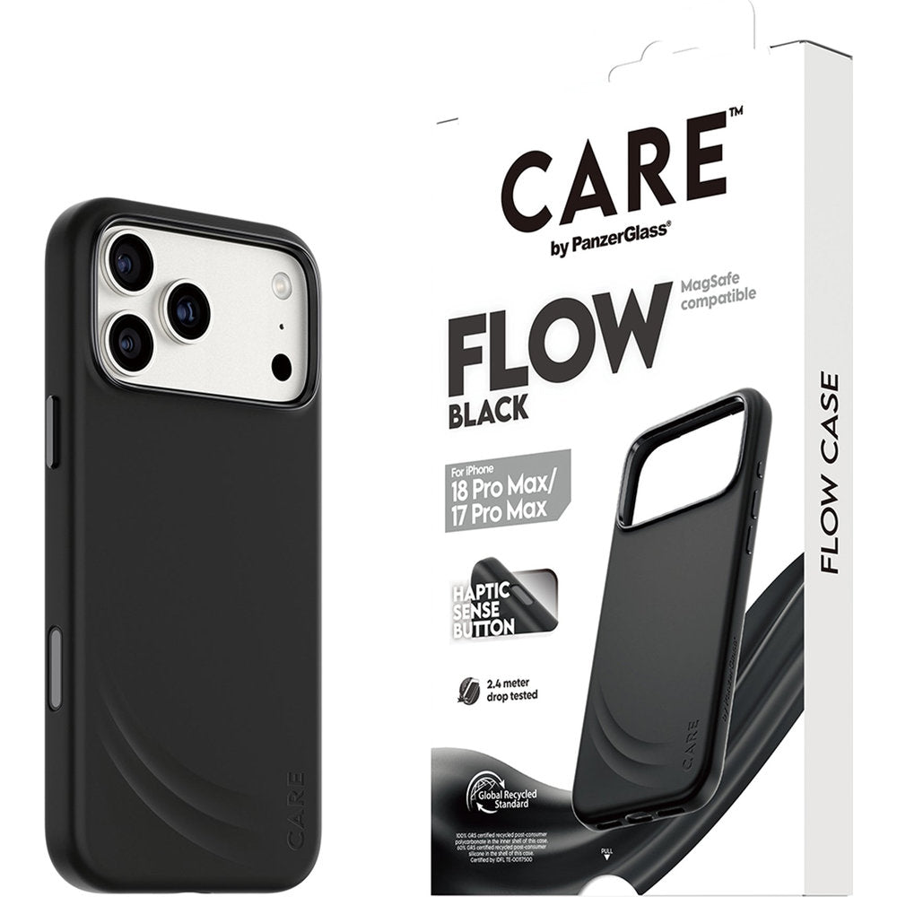 Handyhülle für iPhone 18 Pro Max / 17 Pro Max, CARE by PanzerGlass Flow mit MagSafe, Schwarz (6/6)