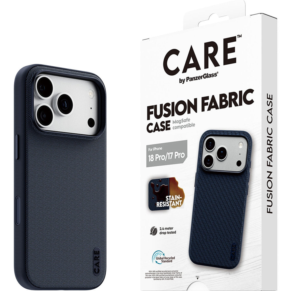 Handyhülle für iPhone 18 Pro / 17 Pro, PanzerGlass Fusion Fabric Case, Blau (6/6)