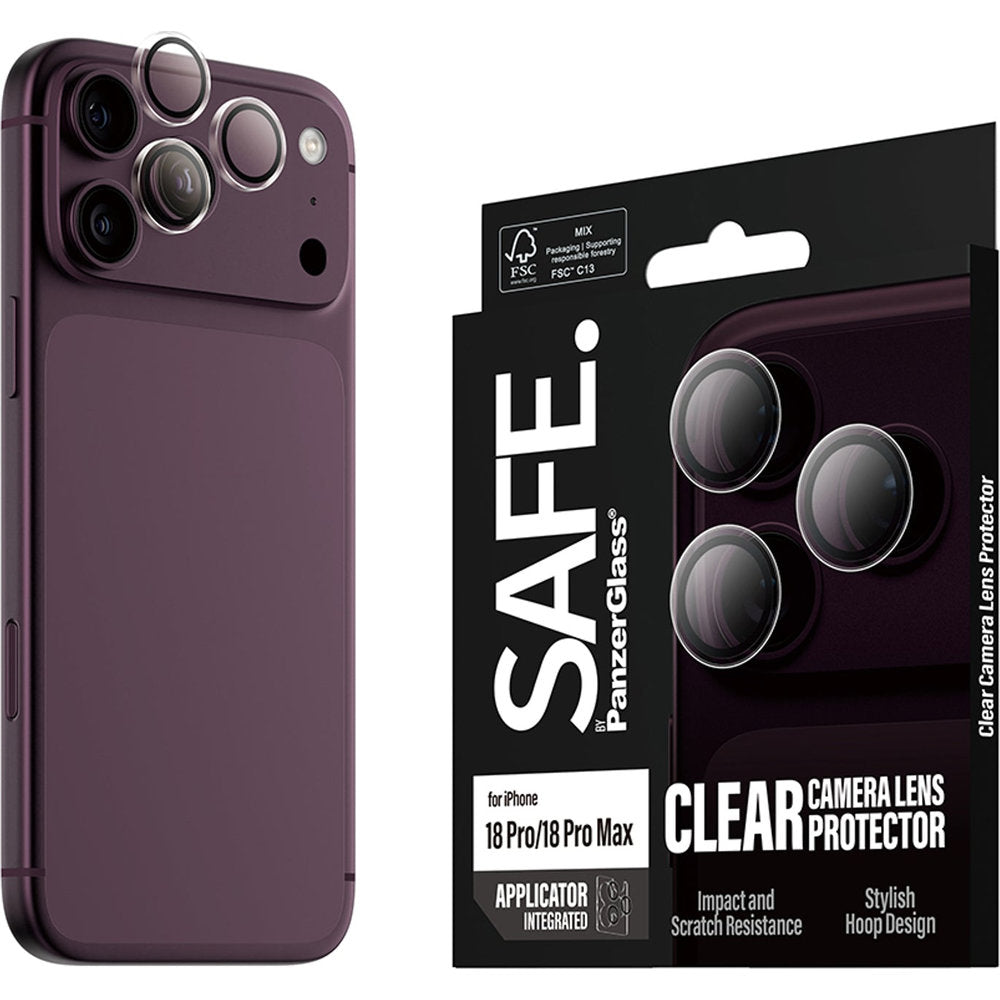 Gehärtetes Glas mit Applikator für iPhone 18 Pro Max / 18 Pro, PanzerGlass Hoops Camera, Transparent (6/6)