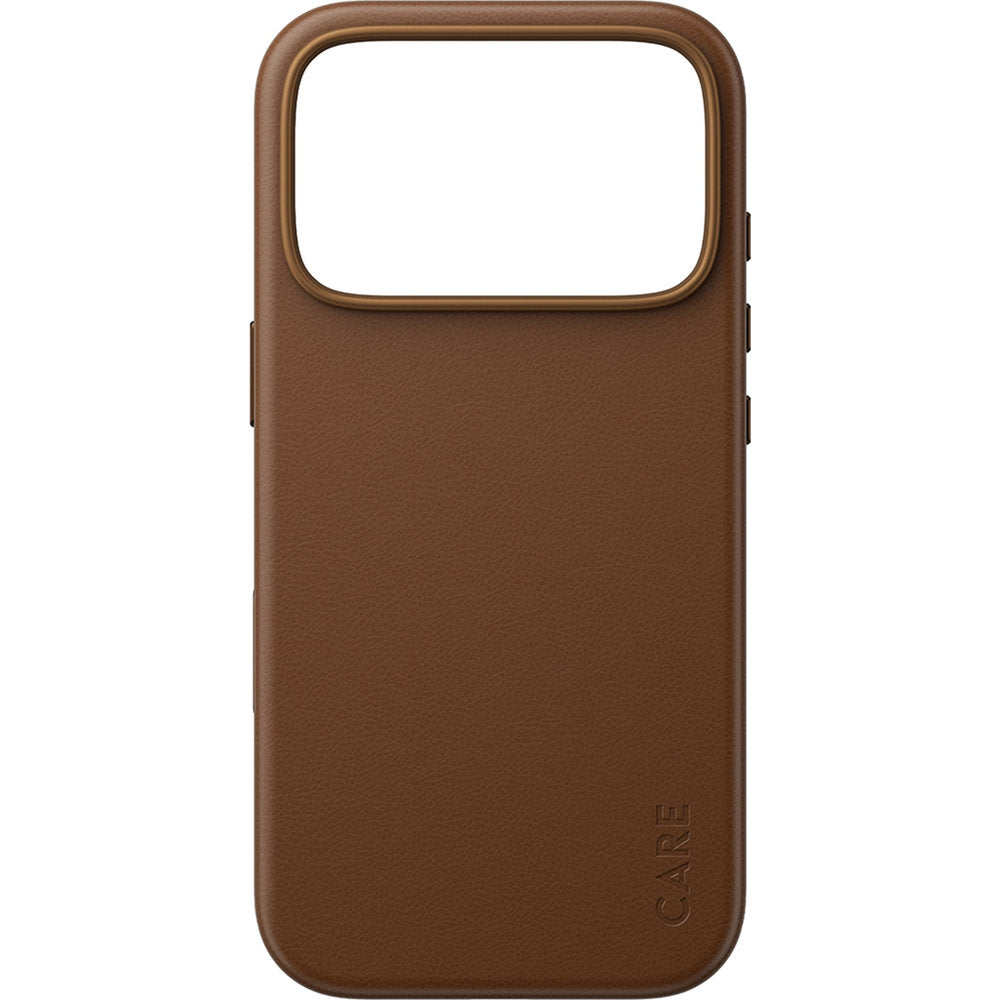 Handyhülle aus veganem Leder für iPhone 18 Pro / 17 Pro, CARE by PanzerGlass Solo Vegan Leather Case mit MagSafe, Braun (4/6)