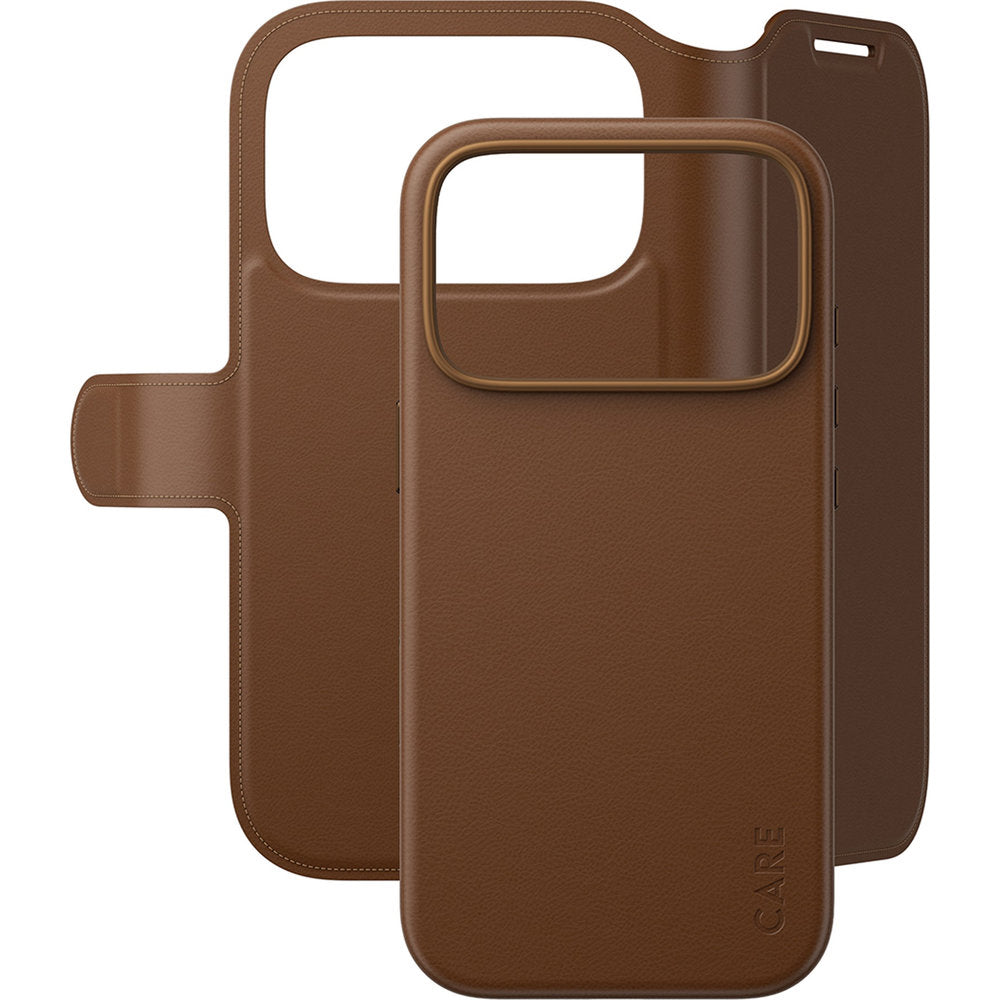 Handyhülle für iPhone 18 Pro / 17 Pro, CARE by PanzerGlass Tango 2in1 Wallet mit MagSafe, Braun (4/6)