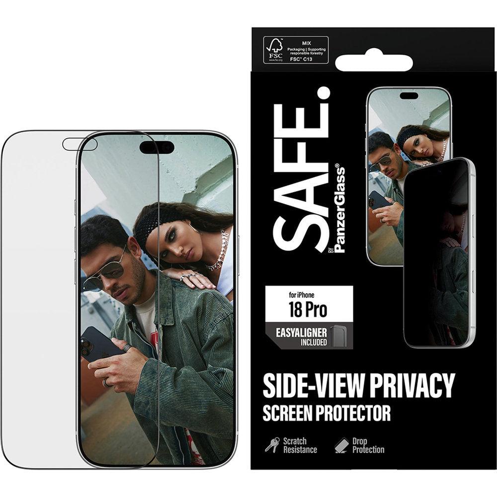 Sichtschutzglas mit Applikator für iPhone 18 Pro, SAFE by PanzerGlass Ultra-Wide Fit Privacy mit EasyAligner (2/7)