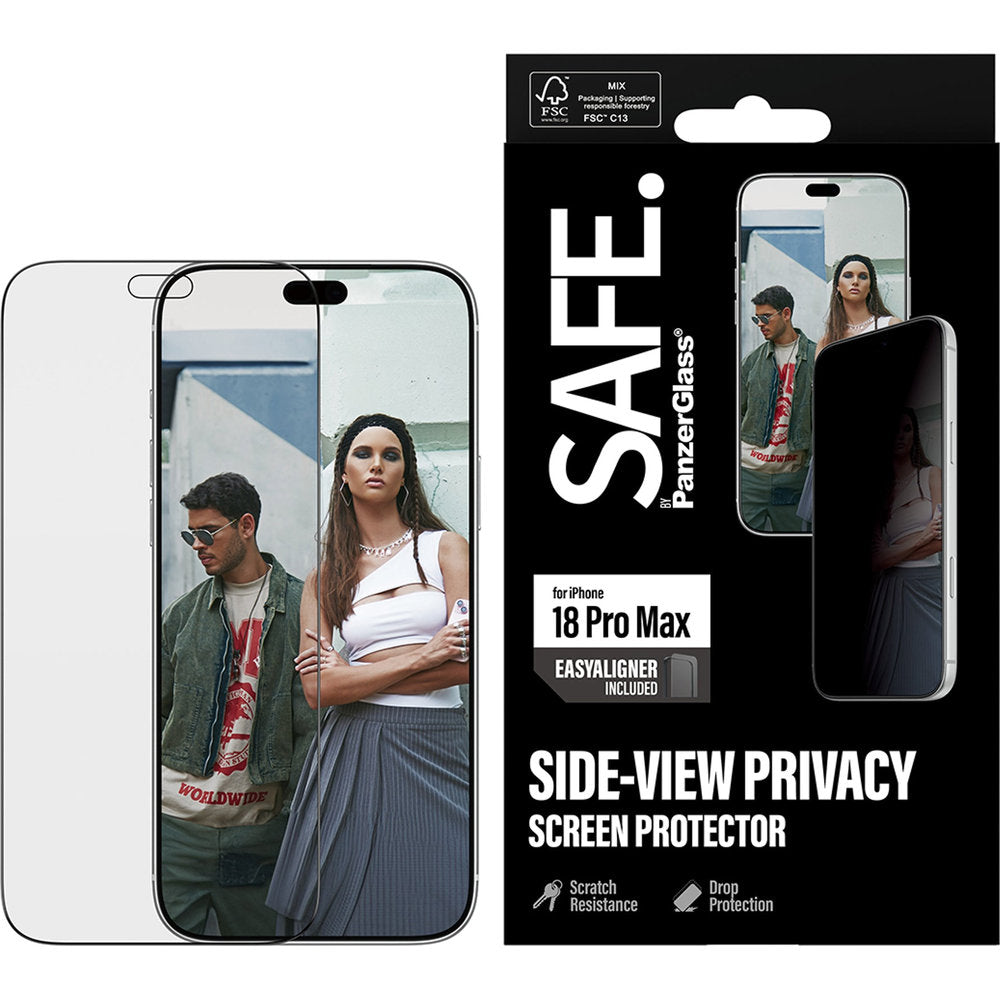 Sichtschutzglas mit Applikator für iPhone 18 Pro Max, SAFE by PanzerGlass Ultra-Wide Fit Privacy mit EasyAligner (2/7)